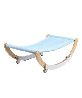 Wooden Cat Hammock Bed, Cat Kitten Swing Sleep Hammock Bed, Pet Cat Lounge Chair Swing Bed, Cat Swing Sleep Napping Hanging Mat for S-M Cats Dogs, Easy Assemble Cat Bed