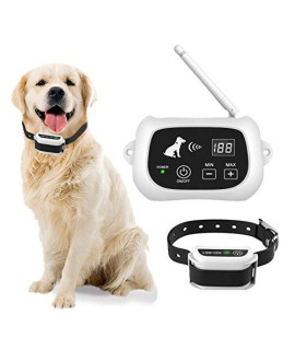 Pawpular Wireless Dog Fence,Dog Containment System,IP65 Waterproof Boundary Container,Adjustable Pet Training Collar Receiver,Harmless for All Dogs. (White)