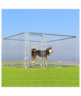 HomyDelight Dog Kennel & Run, 7.5' x 7.5' Large Pet Dog Run House Kennel Shade Cage, Dog Kennel