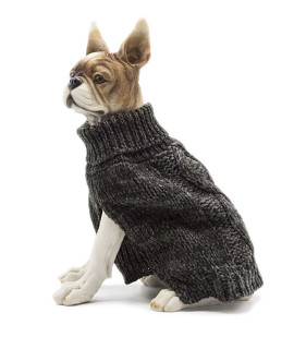 Apetian Dog Sweater cold Weather coats Winter Dog Apparel Dog Knitwear clothing (L, SH005-Dark grey)