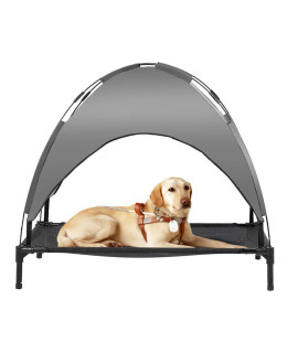 Zooba Large 36' Elevated Dog Bed with Canopy, Outdoor Dog Bed, Pet Canopy with Cot, Premium 210D Polyester Canopy, Deluxe 2x1 Textilene, W/ Carrying Bag