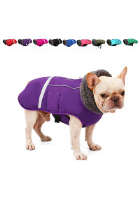 Doglay Dog Winter coat with Thicken Furry collar, Reflective Warm Pet Jacket Fleece Lining Waterproof Windproof Dog clothes for cold Weather, Soft Puppy Vest Apparel for Small Medium Large Dogs