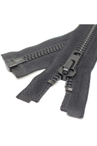 YaHoga 10 20 Inch Black Nickel Separating Jacket Zipper Large Y-Teeth Metal Zipper Heavy Duty Metal Zippers for Jackets Sewing coats crafts (20 Nickel)