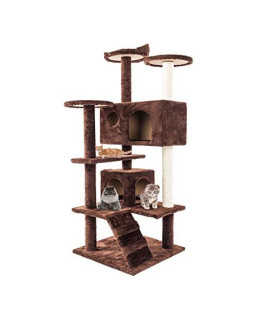 Bellanny Cat Tree with Platform, Cat Tower and Condo with Sisal-Covered Scratching Posts for Kitten, 52 inch Multi-Level Kitten House