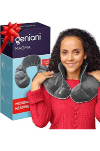 gENIANI Microwavable Heating Pad for Neck and Shoulders with Herbal Aromatherapy - calming Weighted cordless Neck Wrap - Heat Pad for Pain Relief - Microwave Heating Pad, gifts for her (cloud gray)