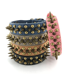 Spiked Studded Dog Collar,Protect The Dogas Neck From Bites - Fit Smallmedium & Large Dogs (Sharp Black,Xs)