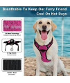 BARKBAY No Pull Dog Harness Large Step in Reflective Dog Harness with Front Clip and Easy Control Handle for Walking Training Running with ID tag Pocket(Pink/Black,M)