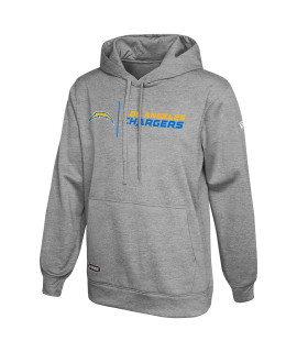 New Era NFL Mens cool grey gametime Pullover Performance Hoodie, Pro Football Sweatshirt, Los Angeles chargers, Small