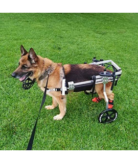 Adjustable Wheels Dog Wheelchair Cart Disabled Dog Assisted Walk Car for Hind Leg Rehabilitation, Lightweight Dog Cart for Back Legs (Height 27-53,Hip 15-25,Weight 9-25)