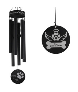 ASTARIN Personalized Pet Memorial Wind chime, Loss of Dog Wind chimes Outdoor Sympathy, 30 Inches Paw Print Pet Remembrance gift to Honor and Remember a Dog, cat, or Other Pet