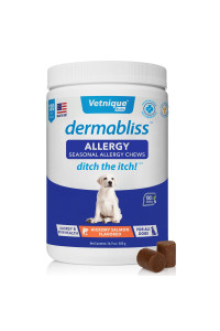 Dermabliss Dog Anti-Itch & Allergy Relief, Medicated Shampoos, Hot Spot, Benzoyl Peroxide Help Relieve Irritated Skin - Ditch The Itch (Allergy Relief Chew, 120ct)