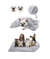 TVMALL Cat Dog Bed + Pet Mats 2 PCS Soft Plush Round Donut Beds Medium Small Dogs Pillows Cushion Self Warming Cat Beds Pad Dog Blankets and Sofa Cushions Improved Sleep (Light Grey, 50CM)