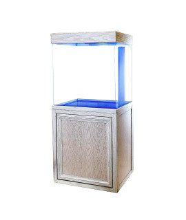 JAJALE 40 Gallon Aquarium Fish Tank LED Light Pump Freshwater Filter Upright Fishtank Stand Bundle Straight Corners Ultra Clear Tempered Glass with Complete Aquarium Setup (White Oak)