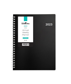 WallDeca 2023 Annual Weekly Planner, Weekly Monthly Planner, Jan 2023 - Dec 2023 Flexible cover, Notes Pages, Twin-Wire Binding (2023) (2023 (8 x 6-Inch))