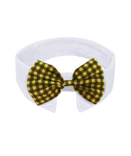 ZTON for Little Puppy, Handcrafted Adjustable Formal Pet Bowtie collar Neck Tie for Dogs & cats (S, Yellow)