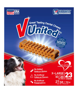 Koowill V United Patented Unique Design All Natural Dental Chew for Dogs (27 Ounce Package)