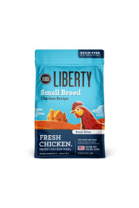 BIXBI Liberty Small Breed Grain Free Dry Dog Food, Chicken, 4 lbs - Fresh Meat, No Meat Meal, No Fillers - Gently Steamed & Cooked - No Soy, Corn, Rice or Wheat for Easy Digestion - USA Made