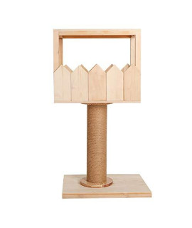 Zrongqf Cat Activity Trees Cat Tower Wood Cat Climbing Frame Cat House Comfortable Cat Activity Centre Cat Jumping Platform Toy Four Seasons Universal 0926 (Color : Wood)
