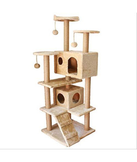Zrongqf Cat Activity Trees Cat Tower Cat Tree Tower Pet Palace Activity Centre Scratching Post With Tunnel Cat Climber House Multilevel Style Playhouse Comfortable Experience With Stairs 0926