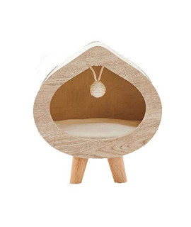 Zrongqf Cat Activity Trees Cat Tower Cat House Cat Climbing Frame Stool Shape Heart-Shaped Comfortable Cat Activity Centre Four Seasons Universal Cat Tree 0926 (Color : Wood Size : M)