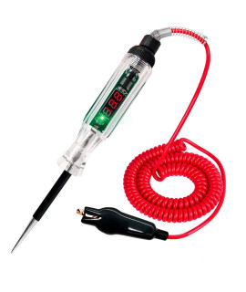 AWBLIN Automotive Test Light Digital LED circuit Tester, Dc 26V-32V Auto Electric Tester Light Tool with Voltmeter and Probe for checking Vehicle car Truck Motorcycle Boat Fuses and Battery Voltage