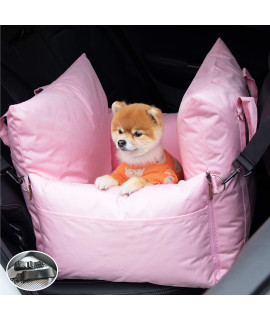 QUEENS NOSE Durable Dog Car Seat with Front & Back Protection - Dog Booster Seat with 2 Adjustable Dog Leashes for Dog Harness with Belts - Dog Bed Pet Car Seat with Carrier Handles for Small & Medium