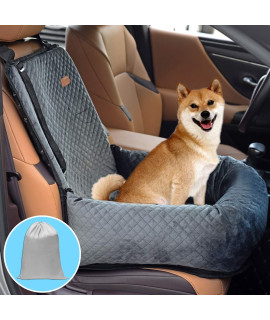 Dog Car Seat Pet Booster Seat Pet Travel Safety Car Seat,The Dog seat Made is Safe and Comfortable, and can be Disassembled for Easy Cleaning (Gray)