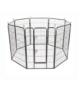 HomyDelight Dog Kennel & Run, 24"/32"/40" 8 Panel Metal Pet Puppy Dog Kennel Fence Playpen, 48