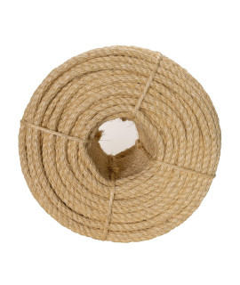 Sisal Rope | 100% Natural Fiber | 3 Stand Twisted | Cat Scratch Post | Bird Rope | 1 inch x 100 feet