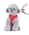 Puppy Harness And Leash Set - Dog Vest Harness For Small Dogs Medium Dogs- Adjustable Reflective Step In Harness For Dogs - Soft Mesh Comfort Fit No Pull No Choke (M, Red)