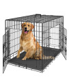 Zeny 42 Inch Dog Crate Double Door Folding Metal Dog Or Pet Crate Kennel With Tray And Handle