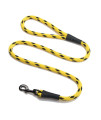 Mendota Pet Snap Leash - British-Style Braided Dog Lead, Made in The USA - Black Ice Yellow, 1/2 in x 6 ft - for Large Breeds