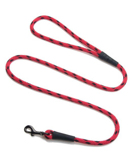 Mendota Pet Snap Leash - British-Style Braided Dog Lead, Made in The USA - Black Ice Red, 3/8 in x 6 ft - for Small/Medium Breeds
