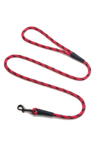Mendota Pet Snap Leash - British-Style Braided Dog Lead, Made in The USA - Black Ice Red, 3/8 in x 4 ft - for Small/Medium Breeds