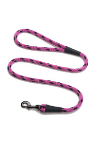 Mendota Pet Snap Leash - British-Style Braided Dog Lead, Made in The USA - Black Ice Raspberry, 1/2 in x 6 ft - for Large Breeds
