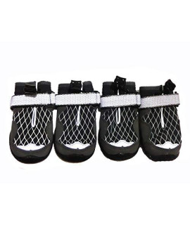 Xanday Dog Cotton Boots Warm Winter Dog Shoes Waterproof Dog Booties Paw Protectors with Reflective and Adjustable Straps and Wear-Resisting Soles,4PCS (5, Grey)