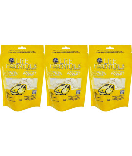 Life Essentials by Cat-Man-Doo 3 Pack of Freeze Dried Chicken Treats for Dogs and Cats, 2 Ounces Each, Single Ingredient, Made in The USA