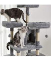 VEYRON Multi-Storey Cat Tree Tower Apartment Activity Center Cat Tree with Sisal Grab Rope Double Room Pet Cat Tree Tower Game Condo for All Cats (Style 3)