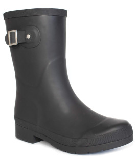 chooka Womens Mid-height Waterproof Rain Boot, Delridge Black, 7 US