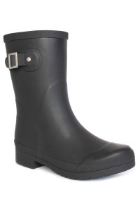 chooka Womens Solid Mid-height Rain Boot, Delridge Black, 8 US