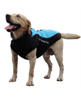 Ovovod Dog Down Coat Waterproof Reflective Dog Jacket Winter Warm Dog Apparel for Cold Weather Medium Big Dog Vest, Back Zipper, Adjustable Size, Detachable Leash