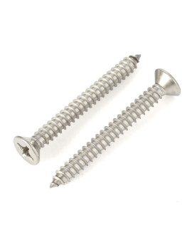 25Pcs 14 X 2-12 (58 To 3 Available) Flat Head Sheet Metal Screws Phillips Drive Wood Screws, 304 Stainless Steel 18-8, Self Tapping