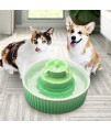 VinDox Ceramic Cat Fountain, 2.1L Pet Drinking Fountain for Cat and Dog, Cat Fountain Porcelain, Cat Water Dispenser with 3 Activated Carbon Filter and Sponge Foam Pre-Filter (Green)