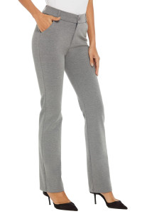 Ichosy Womens Ease Into Comfort Barely Bootcut Stretch Dress Pant Grey29 2
