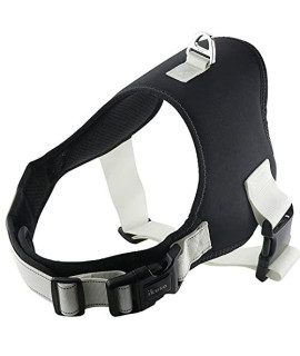 ikuso Dog Harness, No Pull Dog Harness Outdoor Vest for Dogs Easy Control for Small Medium Large Dogs (M (Neck: 17.7-22". Chest: 22.8-31.1"), Black with White)