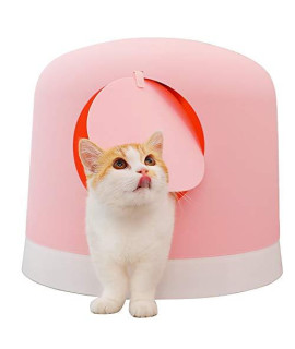 Z.L.Fflz Cat Litter Box Totally Closed Cat Toilet Indoor Training Potty Plastic Cat Litter Box Tray Crystal Catstoilets Kedi Pet Supplies (Color : Pink Size : Free)