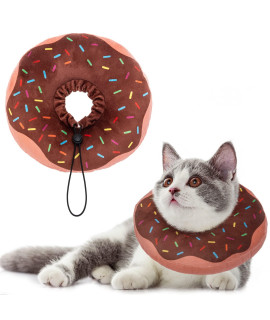 Bingpet Cute Donut Recovery Collar For Cats And Puppies, Soft Adjustable Protective Pet E Collar Neck Cone After Surgery, Fit For Kitties, Small Dogs
