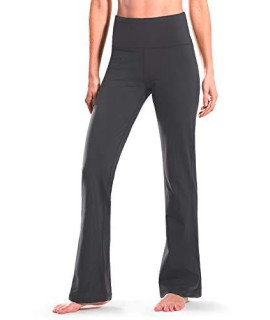 Safort 28 30 32 34 Inseam Regular Tall High Waisted Bootcut Yoga Pants, 2 Pockets, gray, L