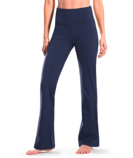 Safort 28 30 32 34 Inseam Regular Tall High Waisted Bootcut Yoga Pants, 2 Pockets, Blue, S