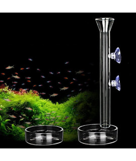 Shrimp Feeding Tube and Dish,2 cup clear crystal glass Fish Tank Shrimp Feeder Tube Tray